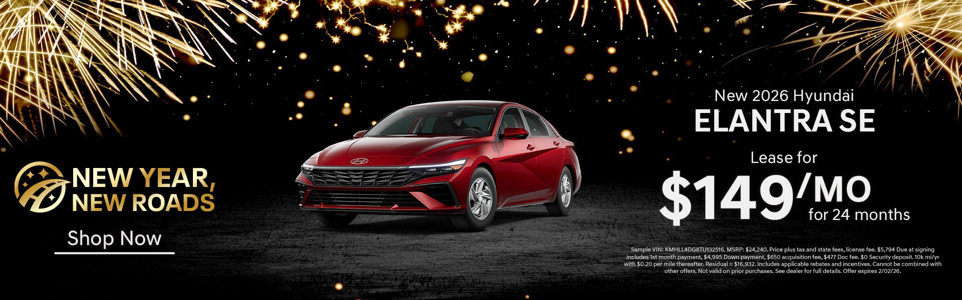 Lease a New 2026 Elantra!