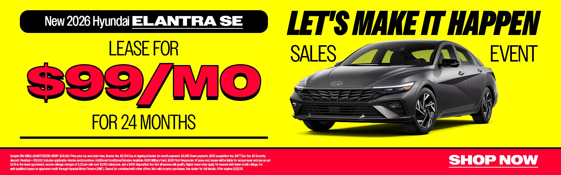 Lease a New 2026 Elantra!