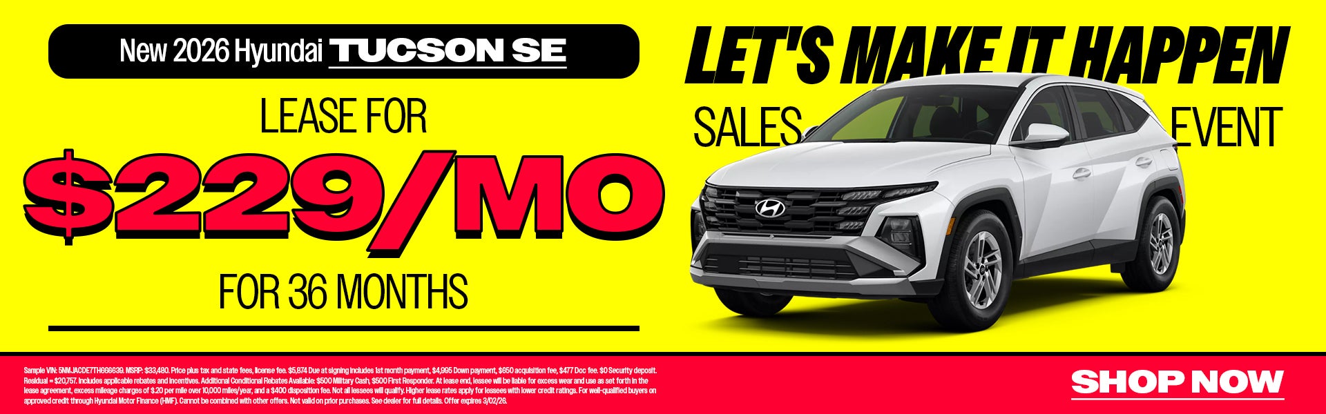 Lease a New 2026 Tucson!