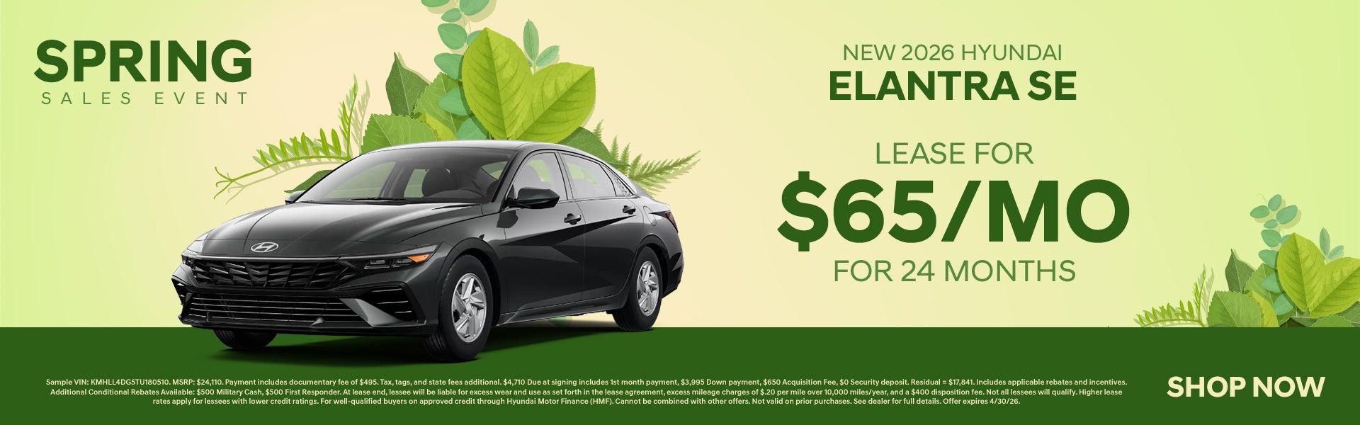 New 2026 Hyundai Elantra SE