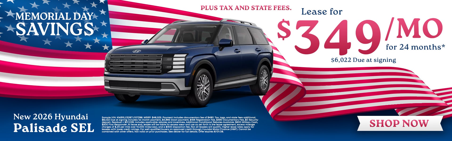 Lease a New 2026 Palisade!