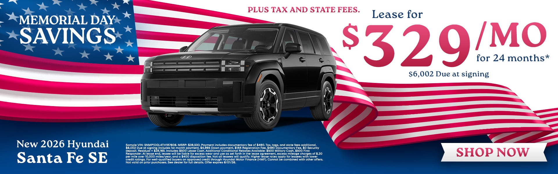 Lease a New 2026 Santa Fe!