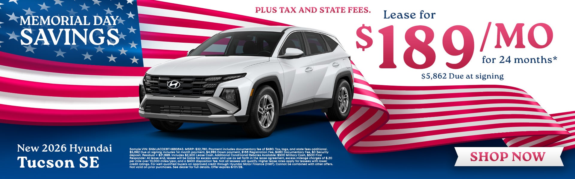 Lease a New 2026 Tucson!