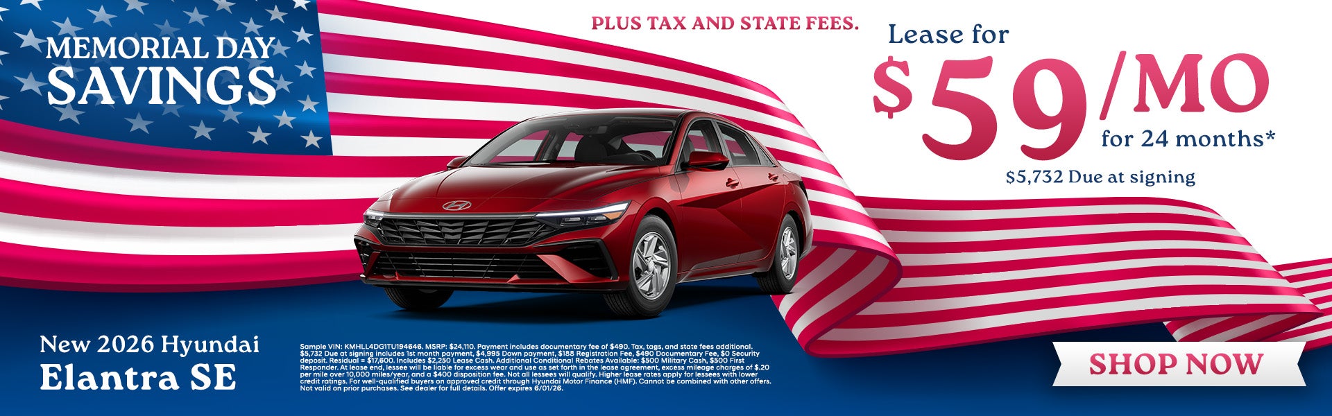 Lease a New 2026 Elantra!