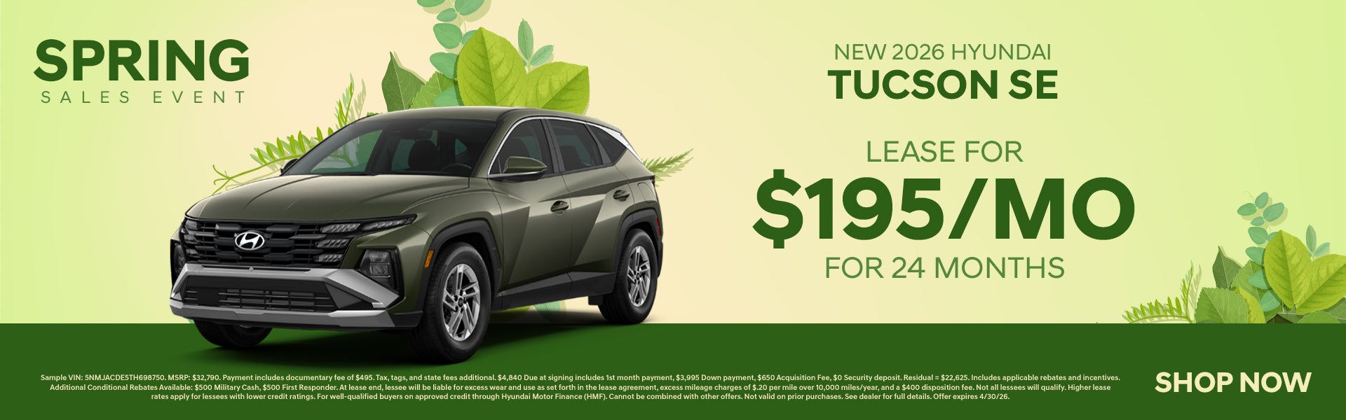 Lease a New 2026 Tucson!